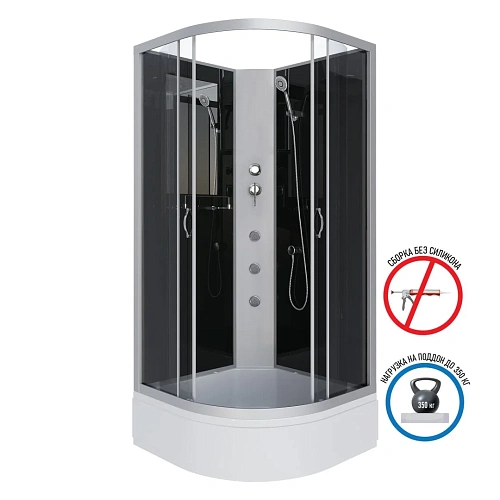 Душевая кабина Niagara Classic NG-3501-14BKG (900х900х2000) средний поддон (26см) стекло тонированное 35011434BKG Душевая кабина Niagara Classic NG-3501-14BKG (900х900х2000) средний поддон (26см) стекло тонированное 35011434BKG