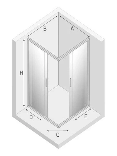 Душевой уголок NEW TRENDY NEW PRAKTIC 90x90x195 K-0466 (хром) Душевой уголок NEW TRENDY NEW PRAKTIC 90x90x195 K-0466 (хром)