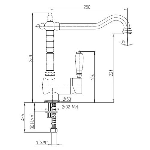 Смеситель для кухни Paini Dax-R 84CR579RSKM Смеситель для кухни Paini Dax-R 84CR579RSKM