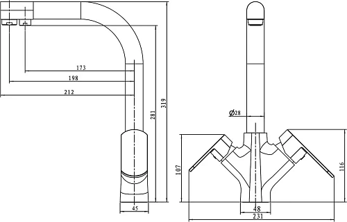 Смеситель для кухни Kaiser Arena 33066-1 с подключением к фильтру Смеситель для кухни Kaiser Arena 33066-1 с подключением к фильтру