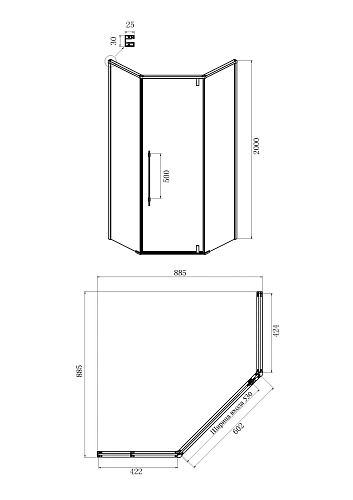 Душевой уголок Ambassador Ritz 112011202 (900x900x2000) Душевой уголок Ambassador Ritz 112011202 (900x900x2000)