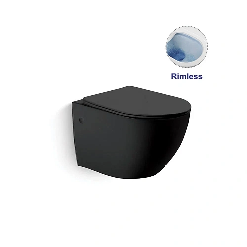 Унитаз подвесной Vincea Globo VT1-14MB, матовый черный, ультратонкое сиденье soft-close Унитаз подвесной Vincea Globo VT1-14MB, матовый черный, ультратонкое сиденье soft-close