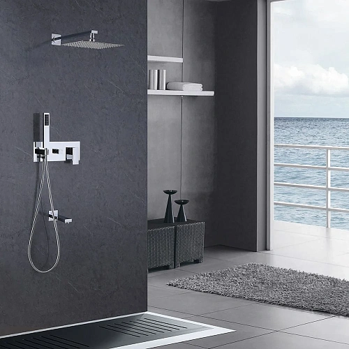 Душевая система ABBER Daheim AF8217 скрытого монтажа с изливом, хром Душевая система ABBER Daheim AF8217 скрытого монтажа с изливом, хром