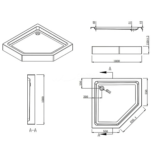 Душевой уголок Esbano (ESUGR8170) ESR-8170 100х100х200 Душевой уголок Esbano (ESUGR8170) ESR-8170 100х100х200