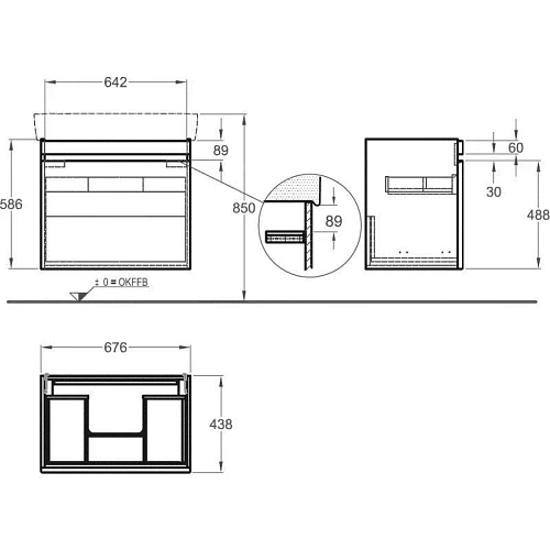 Тумба под раковину Geberit Renova Plan 869752000 67,6 см Тумба под раковину Geberit Renova Plan 869752000 67,6 см