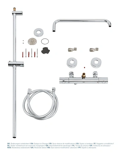 Душевая система GROHE Euphoria, с термостатическим смесителем (без верхнего и ручного душей), хром ( 26241000 Душевая система GROHE Euphoria, с термостатическим смесителем (без верхнего и ручного душей), хром ( 26241000