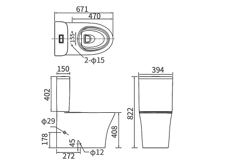 Чаша напольного унитаза ARROW AB2232H белый без сиденья Чаша напольного унитаза ARROW AB2232H белый без сиденья