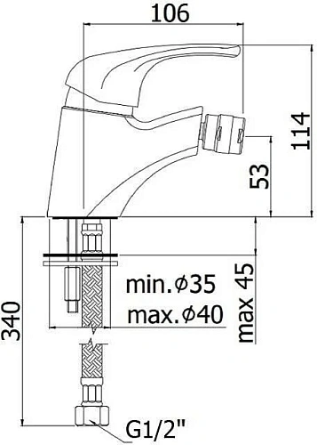 Смеситель для биде Paffoni Nettuno Due ND131CR Смеситель для биде Paffoni Nettuno Due ND131CR