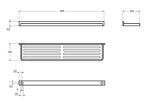 Полка CEZARES MAXIMA CZR-F-8917 хром Полка CEZARES MAXIMA CZR-F-8917 хром