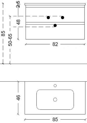 Тумба под раковину Boheme CAPOLDA 85 latte 849-085-LA Тумба под раковину Boheme CAPOLDA 85 latte 849-085-LA