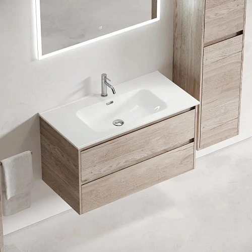 Тумба под раковину Sancos Libra LB90EG 890х450х500 дуб галифакс натуральный, подвесная Тумба под раковину Sancos Libra LB90EG 890х450х500 дуб галифакс натуральный, подвесная