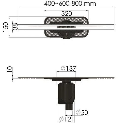 Душевой лоток BERGES SIMPEL 800, матовый хром, S-сифон D50/105 H50 вертикальный 090012 Душевой лоток BERGES SIMPEL 800, матовый хром, S-сифон D50/105 H50 вертикальный 090012