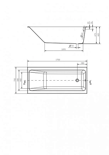 Акриловая ванна Cersanit CREA 170 (P-WP-CREA*170NL) Акриловая ванна Cersanit CREA 170 (P-WP-CREA*170NL)