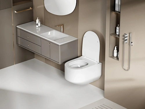 Унитаз подвесной ABBER Bequem AC1130 белый, безободковый, смыв торнадо Унитаз подвесной ABBER Bequem AC1130 белый, безободковый, смыв торнадо