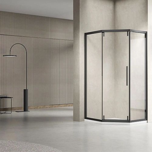 Душевой уголок Show VSP1-4SH100CLB, 1000x1000, черный, стекло прозрачное Душевой уголок Show VSP1-4SH100CLB, 1000x1000, черный, стекло прозрачное