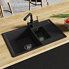 Кухонная мойка Lemark RAMZA 760 врезная из кварцгранита, с крылом, серый шелк 9910041 Кухонная мойка Lemark RAMZA 760 врезная из кварцгранита, с крылом, серый шелк 9910041