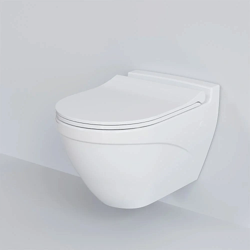 Унитаз подвесной Nord 133T20001 (535x385x360) белый с тонкой крышкой 133T20001-132T20001S Унитаз подвесной Nord 133T20001 (535x385x360) белый с тонкой крышкой 133T20001-132T20001S