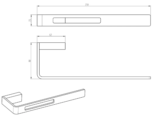 Полотенцедержатель Boheme Q 10945-SGM черный Полотенцедержатель Boheme Q 10945-SGM черный