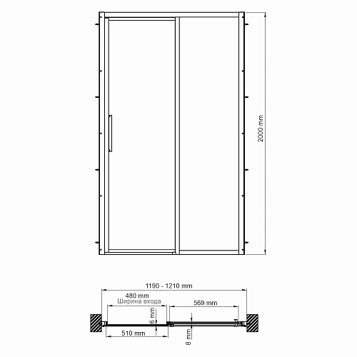 Душевая дверь WasserKRAFT Lopau 32S05R хром Душевая дверь WasserKRAFT Lopau 32S05R хром