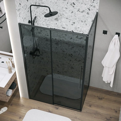 Боковая стенка GROSSMAN Galaxy 200.K33.01.90.21.10 (90x195) черный матовый, стекло тонированное Боковая стенка GROSSMAN Galaxy 200.K33.01.90.21.10 (90x195) черный матовый, стекло тонированное