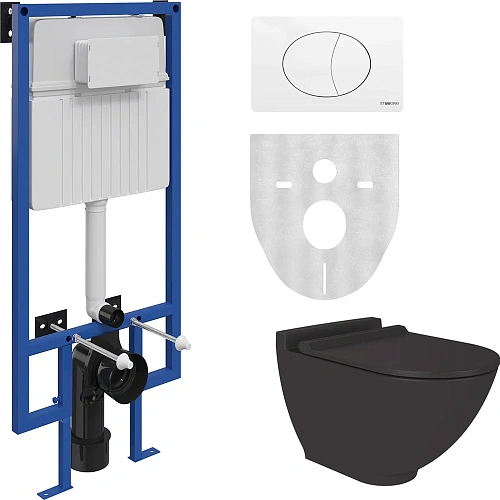 Комплект Унитаз подвесной STWORKI Rotenburg SWH52 безободковый + Система инсталляции для унитазов ST 555246 Комплект Унитаз подвесной STWORKI Rotenburg SWH52 безободковый + Система инсталляции для унитазов ST 555246