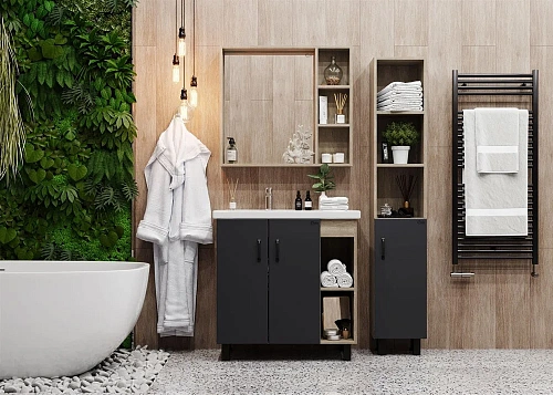 Тумба под раковину Onika ТИМБЕР 70.10 серый мат./дуб сонома 107057 Тумба под раковину Onika ТИМБЕР 70.10 серый мат./дуб сонома 107057