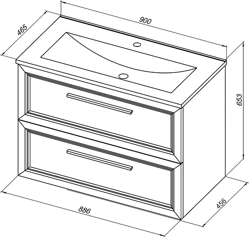Тумба с раковиной STWORKI Эстерсунд 90 белая матовая 440894 Тумба с раковиной STWORKI Эстерсунд 90 белая матовая 440894