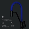 Смеситель для кухни AM.PM Like F8007827 с каналом для питьевой воды и гибким изливом, черный/синий Смеситель для кухни AM.PM Like F8007827 с каналом для питьевой воды и гибким изливом, черный/синий