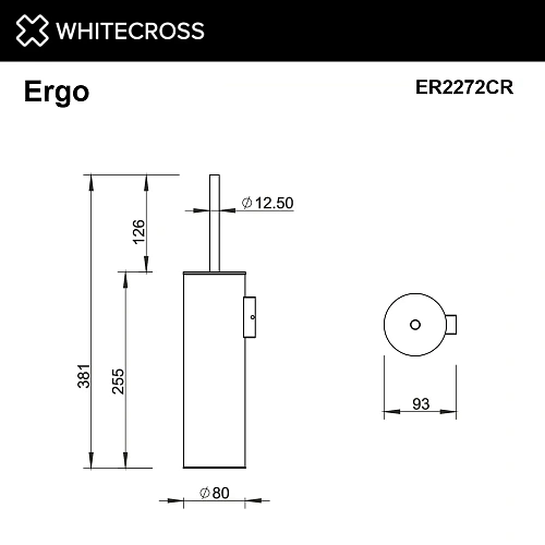 Ершик для унитаза WHITECROSS Ergo ER2272CR хром Ершик для унитаза WHITECROSS Ergo ER2272CR хром