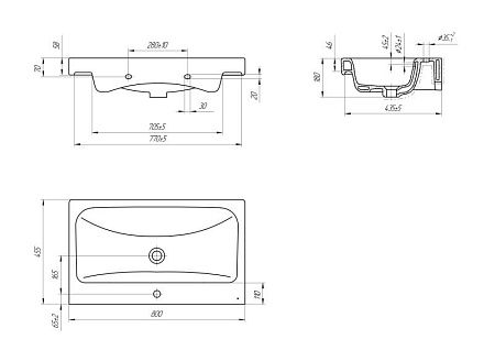 Раковина Cersanit MODUO 80 (UM-MOD80/1) мебельная S-UM-MOD80/1 Раковина Cersanit MODUO 80 (UM-MOD80/1) мебельная S-UM-MOD80/1