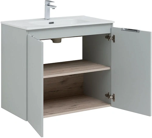 Тумба под раковину Aquanet Алвита New 80 2 дверцы, серый 00277528 Тумба под раковину Aquanet Алвита New 80 2 дверцы, серый 00277528
