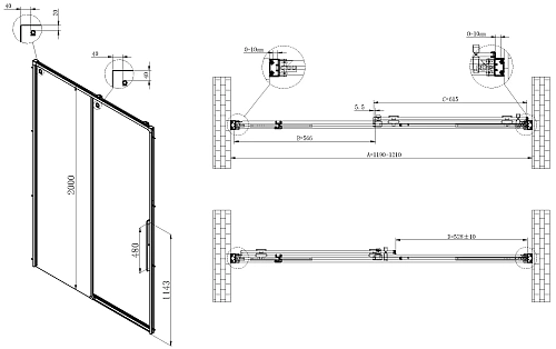Душевая дверь Vincea Ultima VDS-7UL120CLGM 1200 вороненая сталь, стекло прозрачное Душевая дверь Vincea Ultima VDS-7UL120CLGM 1200 вороненая сталь, стекло прозрачное