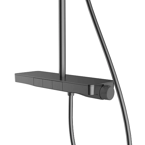 Душевая система Vincea Inspire VSFS-3I12TGM термостатическая с изливом, 30см верхний душ, вороненая Душевая система Vincea Inspire VSFS-3I12TGM термостатическая с изливом, 30см верхний душ, вороненая