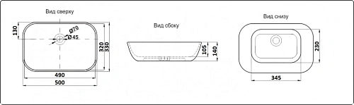 Раковина CeramaLux 9447 накладная, белый Раковина CeramaLux 9447 накладная, белый