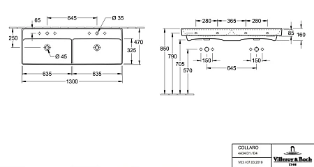 Раковина Villeroy & Boch Collaro 4A34D401 (4A34 D4 01) Раковина Villeroy & Boch Collaro 4A34D401 (4A34 D4 01)