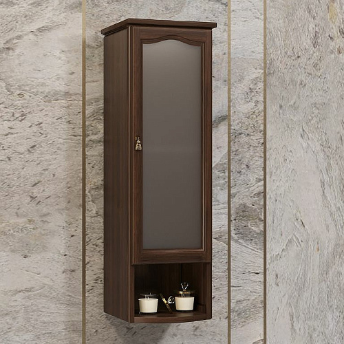 Шкаф Opadiris Риспекто подвесной, одностворчатый, орех антикварный, правый, с матовым стеклом 00-00006083 Шкаф Opadiris Риспекто подвесной, одностворчатый, орех антикварный, правый, с матовым стеклом 00-00006083