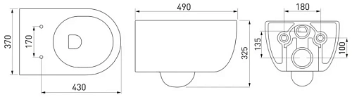 Комплект унитаза BERGES EGO Rimless с инсталляцией NOVUM525, кнопка L5 SoftTouch черная, сидение мик 047215 Комплект унитаза BERGES EGO Rimless с инсталляцией NOVUM525, кнопка L5 SoftTouch черная, сидение мик 047215