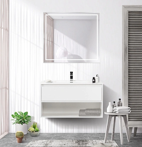 Зеркало BelBagno SPC-KRAFT-900-800-LED-TCH-WARM 900x32x800 мм с подсветкой сенсорным выключателем и подогревом Зеркало BelBagno SPC-KRAFT-900-800-LED-TCH-WARM 900x32x800 мм с подсветкой сенсорным выключателем и подогревом