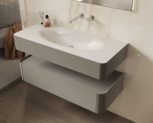 Тумба под раковину Vincea Caprise 1200 VMC-4CA120MLG подвесная, светло-серый матовый Тумба под раковину Vincea Caprise 1200 VMC-4CA120MLG подвесная, светло-серый матовый