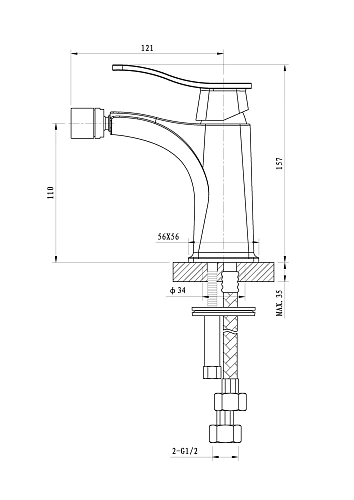 Смеситель для биде Wonzon & Woghand Navia, хром (WW-185001-CR) Смеситель для биде Wonzon & Woghand Navia, хром (WW-185001-CR)