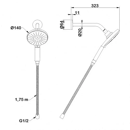 Душевой гарнитур Swedbe Calypso 5013 с магнитным держателем Душевой гарнитур Swedbe Calypso 5013 с магнитным держателем