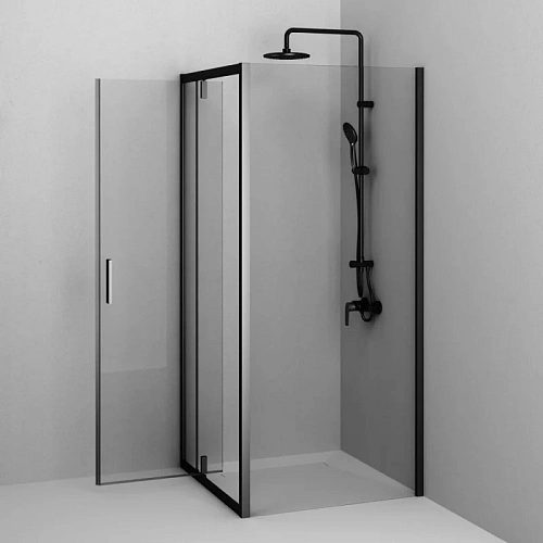 Душевой уголок AM.PM Gem W90G-404-9090-BT 90x90 черный матовый, стекло прозрачное Душевой уголок AM.PM Gem W90G-404-9090-BT 90x90 черный матовый, стекло прозрачное