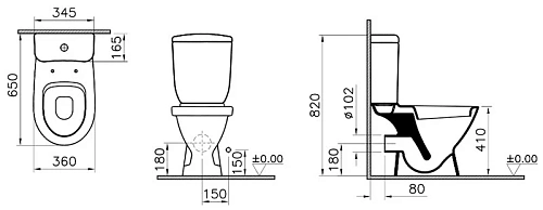 Унитаз напольный Vitra Norm Blum 9839B099-7201 с крышкой-сиденьем Унитаз напольный Vitra Norm Blum 9839B099-7201 с крышкой-сиденьем