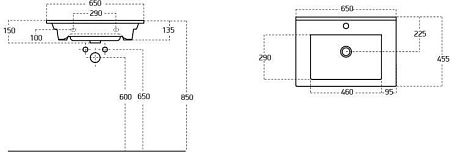 Раковина Sanovit Atria 65 9065-KL 9065-KL Раковина Sanovit Atria 65 9065-KL 9065-KL