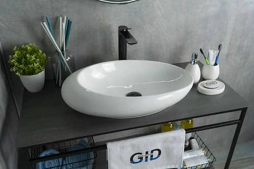 Раковина Gid N9050 51167 накладная белая 59x37x14 Раковина Gid N9050 51167 накладная белая 59x37x14