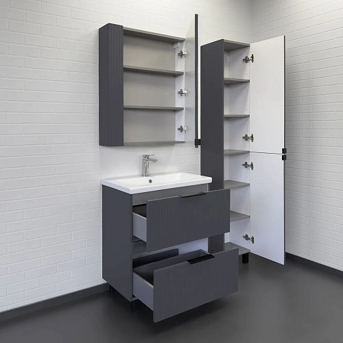 Тумба с раковиной Comforty Лима-70Н2 00-00019179 антрацит раковина Como 70 Тумба с раковиной Comforty Лима-70Н2 00-00019179 антрацит раковина Como 70