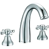 Смеситель для раковины Boheme TRADIZIONALE CHROMO 277-Ceramic на 3 отверстия, ручки керамика