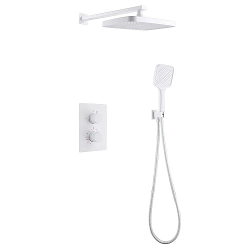 Душевая система ABBER Weiss Insel AF8051W скрытого монтажа без излива, термостат, белый Душевая система ABBER Weiss Insel AF8051W скрытого монтажа без излива, термостат, белый