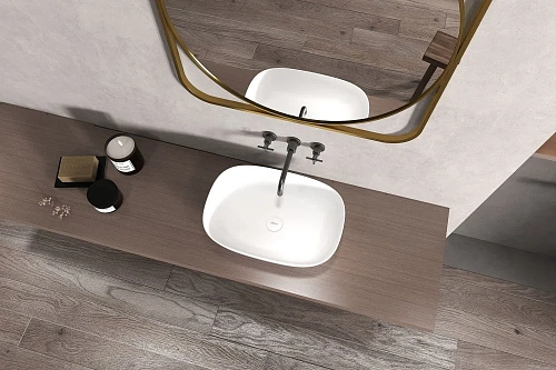 Раковина ABBER Stein AS2637 накладная, белая матовая Раковина ABBER Stein AS2637 накладная, белая матовая