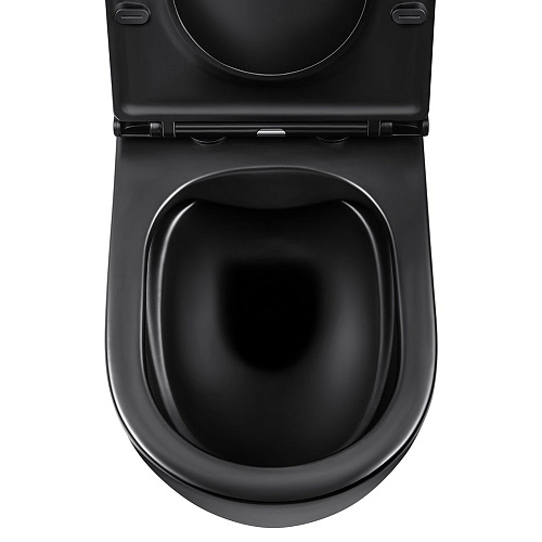 Унитаз подвесной Vincea Evo VT1-34MB безободковый, матовый черный, ультратонкое soft-close сиденье Унитаз подвесной Vincea Evo VT1-34MB безободковый, матовый черный, ультратонкое soft-close сиденье